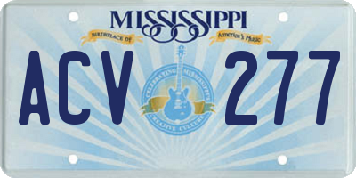 MS license plate ACV277