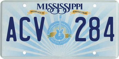 MS license plate ACV284