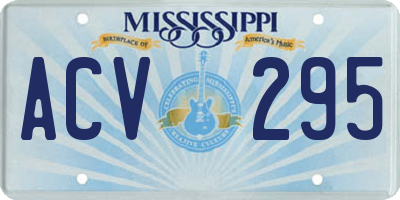 MS license plate ACV295