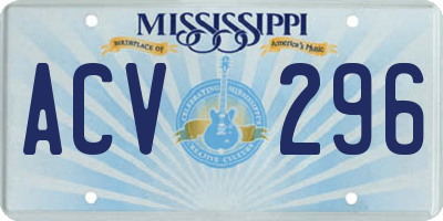 MS license plate ACV296