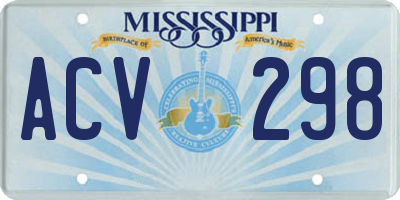 MS license plate ACV298