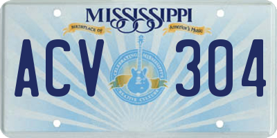 MS license plate ACV304