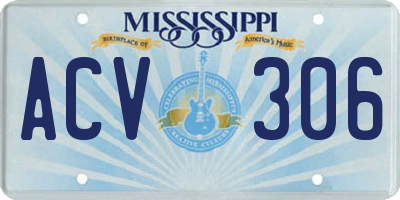 MS license plate ACV306