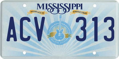 MS license plate ACV313