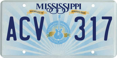 MS license plate ACV317