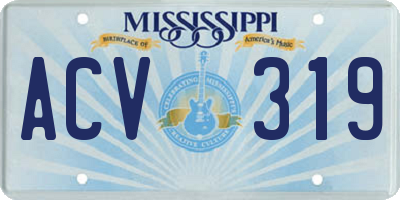 MS license plate ACV319