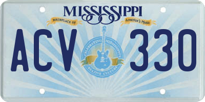 MS license plate ACV330