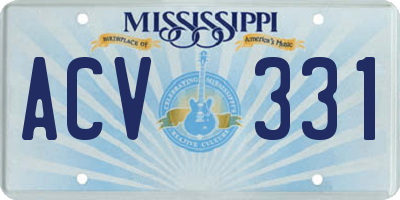 MS license plate ACV331