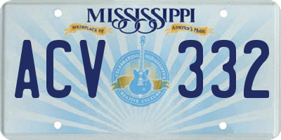 MS license plate ACV332