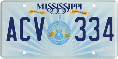 MS license plate ACV334