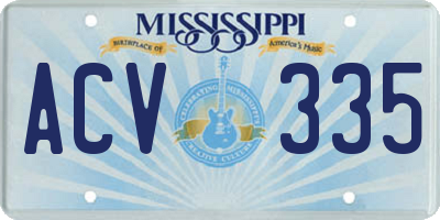 MS license plate ACV335