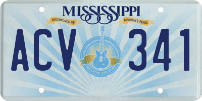 MS license plate ACV341
