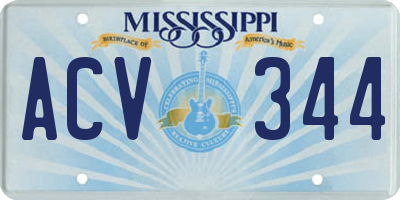 MS license plate ACV344