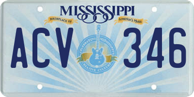MS license plate ACV346