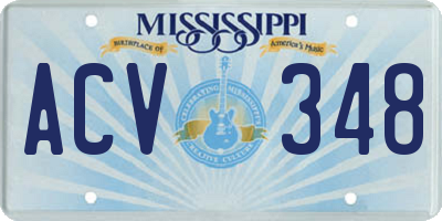 MS license plate ACV348