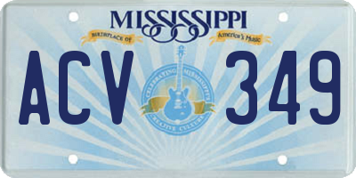 MS license plate ACV349