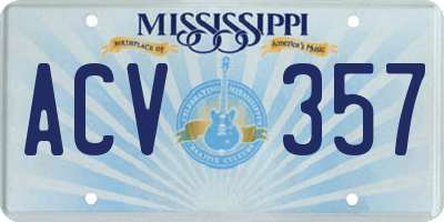 MS license plate ACV357