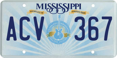 MS license plate ACV367