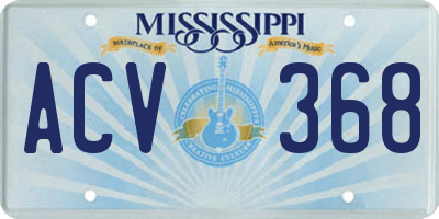 MS license plate ACV368