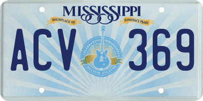 MS license plate ACV369