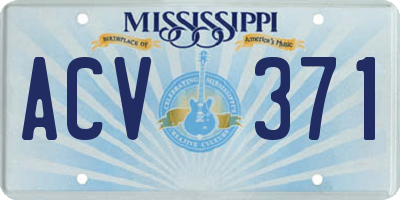 MS license plate ACV371
