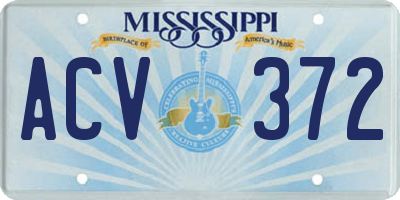 MS license plate ACV372