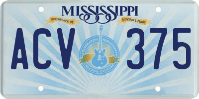 MS license plate ACV375