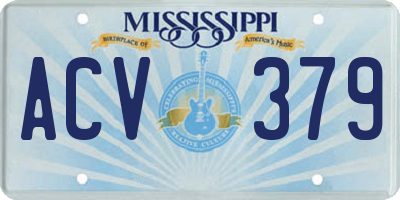 MS license plate ACV379
