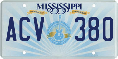 MS license plate ACV380