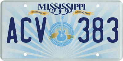 MS license plate ACV383