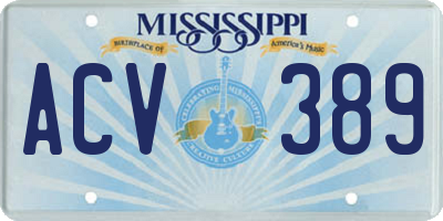 MS license plate ACV389