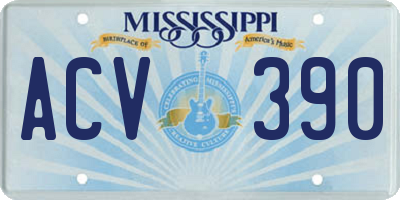 MS license plate ACV390