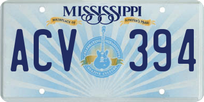 MS license plate ACV394
