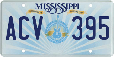MS license plate ACV395