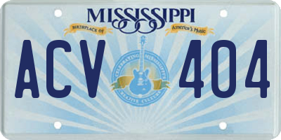 MS license plate ACV404