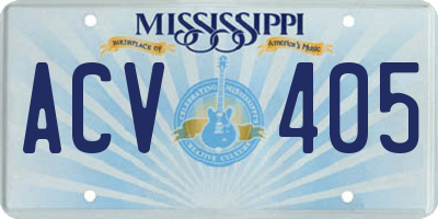 MS license plate ACV405