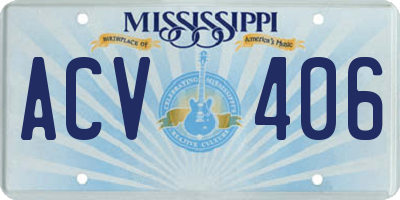 MS license plate ACV406