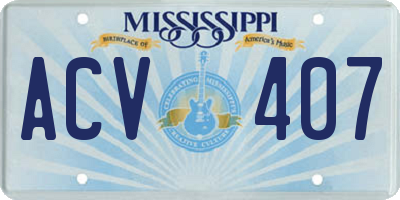 MS license plate ACV407