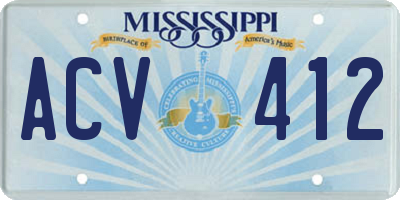 MS license plate ACV412