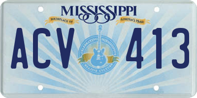 MS license plate ACV413