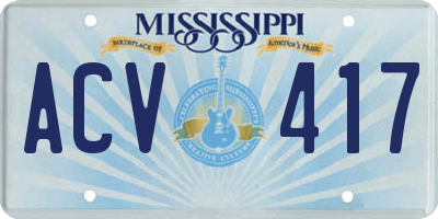 MS license plate ACV417