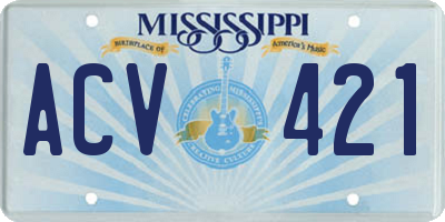 MS license plate ACV421