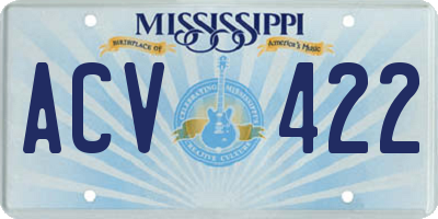 MS license plate ACV422