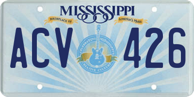 MS license plate ACV426