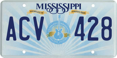 MS license plate ACV428