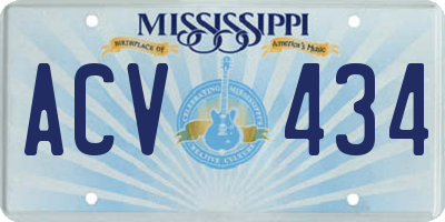 MS license plate ACV434