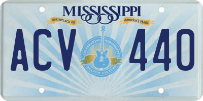 MS license plate ACV440