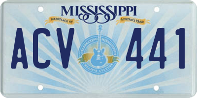 MS license plate ACV441