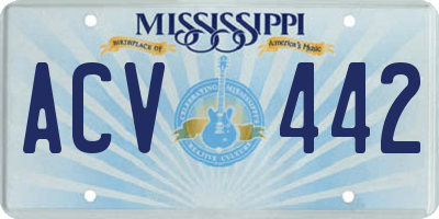 MS license plate ACV442