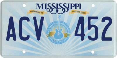 MS license plate ACV452